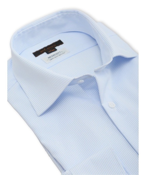 m.f.editorial（エムエフエディトリアル）の「【綿100% ノンアイロン】m.f.エディトリアル メンズ ワイドカラー ビジネスドレス長袖シャツ（ビジネスシャツ・メンズ・サックスブルー・首回り39cm-裄丈84cm/首回り39cm-裄丈80cm/首回り43cm-裄丈86cm/首回り43cm-裄丈82cm/首回り41cm-裄丈86cm/首回り41cm-裄丈82cm）」の5枚目の写真