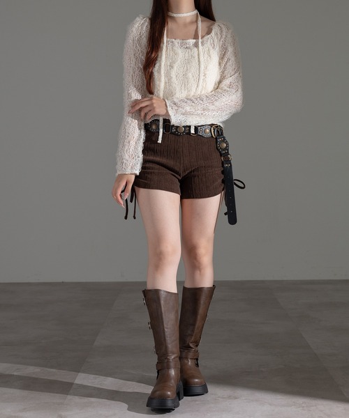 apres jour mignon(アプレジュールミニョン)の「タイ付きレースフリルプルオーバー【ZOZOTOWN限定アイテム】(Tシャツ/カットソー・レディース・ブラック/アイボリー・フリー/X-LARGE)」の9枚目の写真