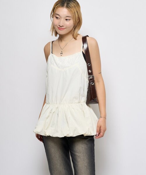 WHO'S WHO gallery（フーズフーギャラリー）の「ナイロンバルーンワンピ（ワンピース・レディース・ホワイト/ブラック・FREE）」の5枚目の写真