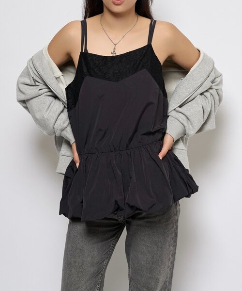 WHO'S WHO gallery（フーズフーギャラリー）の「ナイロンバルーンワンピ（ワンピース・レディース・ホワイト/ブラック・FREE）」の11枚目の写真