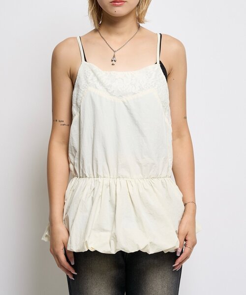 WHO'S WHO gallery（フーズフーギャラリー）の「ナイロンバルーンワンピ（ワンピース・レディース・ホワイト/ブラック・FREE）」の13枚目の写真