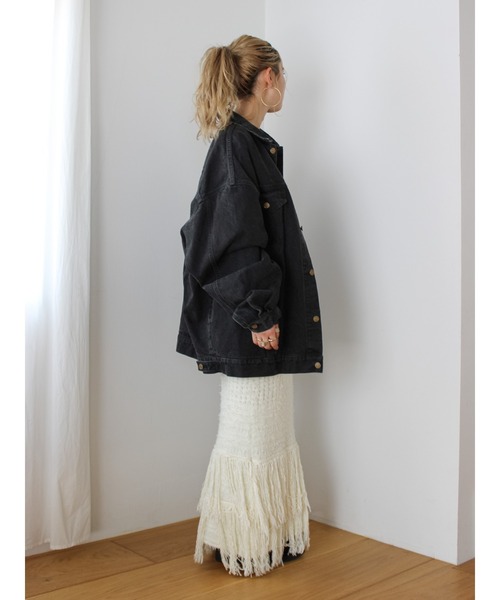 Ungrid(アングリッド)の「フリンジニットスカート(スカート・レディース・ブラック/アイボリー・FREE)」の16枚目の写真