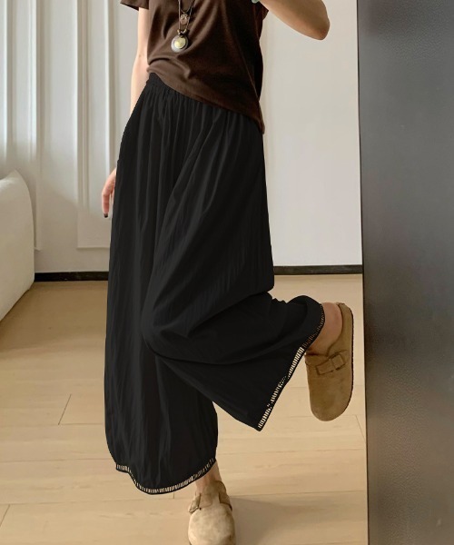 cammie(キャミー)の「ウエストギャザー裾レースバルーンパンツ(その他パンツ・レディース・オフホワイト/ブラック/ライトグレー・L/M)」の19枚目の写真