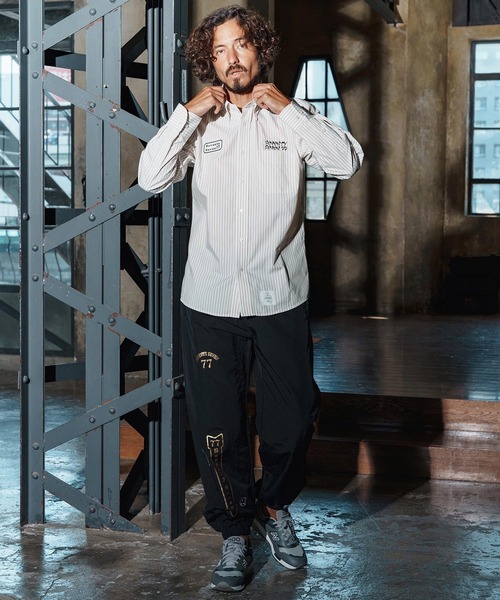 seventy seven(セブンティセブン)の「ms6259-stripe L-S shirt(25W) ストライプシャツ(7725W260)(シャツ/ブラウス・メンズ・ベージュ/ネイビー/ブラック・XL/L/M/S)」の13枚目の写真