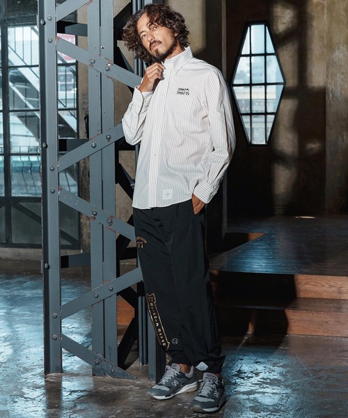 seventy seven(セブンティセブン)の「ms6259-stripe L-S shirt(25W) ストライプシャツ(7725W260)(シャツ/ブラウス・メンズ・ベージュ/ネイビー/ブラック・XL/L/M/S)」の14枚目の写真