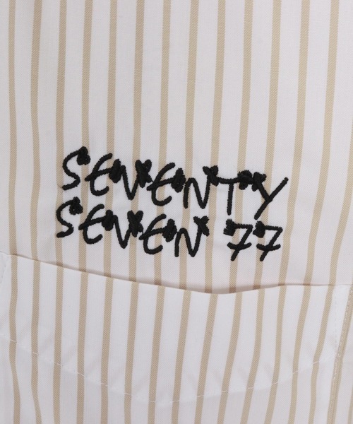 seventy seven(セブンティセブン)の「ms6259-stripe L-S shirt(25W) ストライプシャツ(7725W260)(シャツ/ブラウス・メンズ・ベージュ/ネイビー/ブラック・XL/L/M/S)」の20枚目の写真