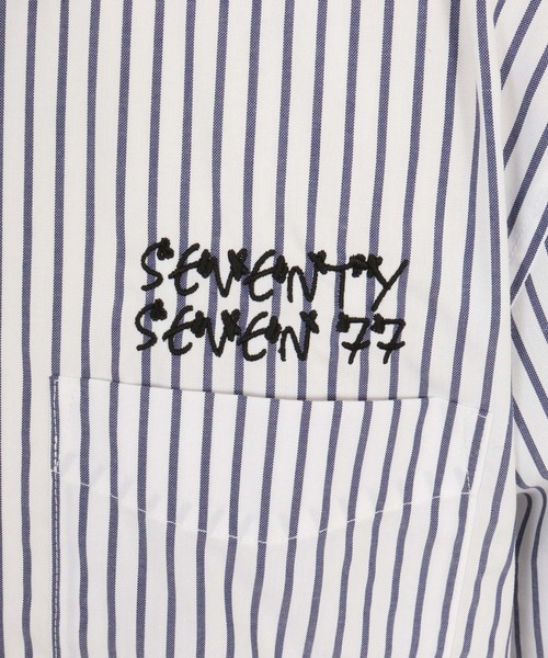 seventy seven(セブンティセブン)の「ms6259-stripe L-S shirt(25W) ストライプシャツ(7725W260)(シャツ/ブラウス・メンズ・ベージュ/ネイビー/ブラック・XL/L/M/S)」の22枚目の写真