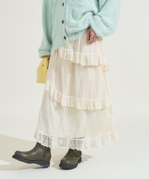 FREAK'S STORE(フリークスストア)の「インド チュールスカート(スカート・レディース・オフホワイト/ブラック・フリ-)」の19枚目の写真