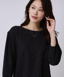COUP DE CHANCE | 【手洗い可／日本製／ジャージ素材／セットアップ可】ラメ意匠素材トップス(Tシャツ/カットソー)