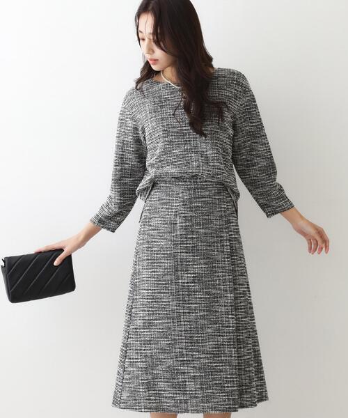 COUP DE CHANCE(クードシャンス)の「【手洗い可/日本製/ジャージ素材/セットアップ可】ラメ意匠素材トップス(Tシャツ/カットソー・レディース・ネイビー系3/ブラック系3/ホワイト系4・34/36/38/40)」の20枚目の写真