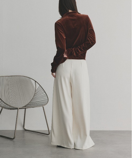 ad thie（アドティエ）の「フロントタック ワイドスラックス（スラックス・レディース・グレー/ブラック/アイボリー・FREE）」の16枚目の写真