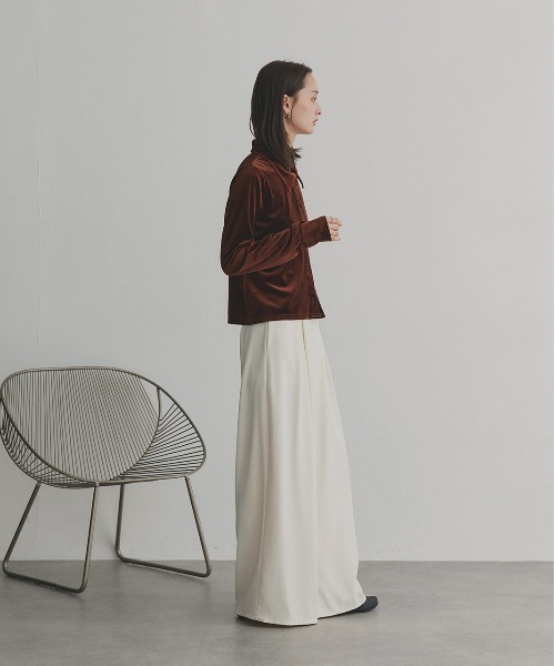 ad thie（アドティエ）の「フロントタック ワイドスラックス（スラックス・レディース・グレー/ブラック/アイボリー・FREE）」の17枚目の写真