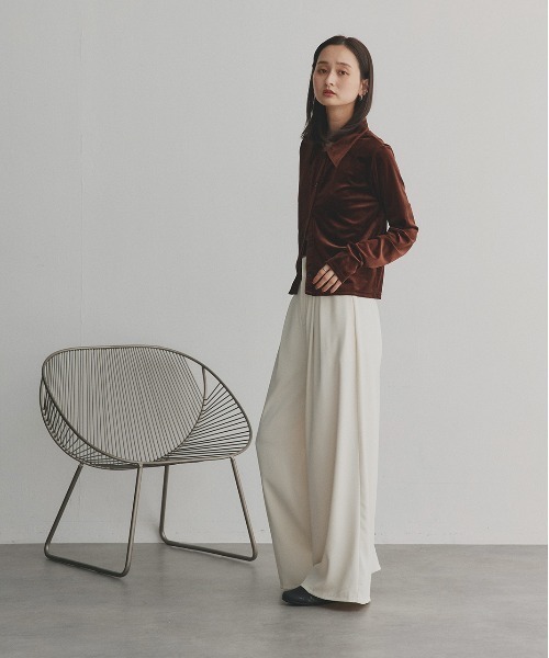 ad thie（アドティエ）の「フロントタック ワイドスラックス（スラックス・レディース・グレー/ブラック/アイボリー・FREE）」の18枚目の写真