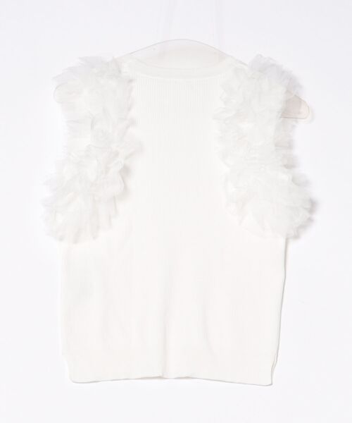 Narcissus（ナルシス）の「【PICCIN】フリルチュールノースリーブトップス（タンクトップ・レディース・ホワイト・FREE）」の8枚目の写真