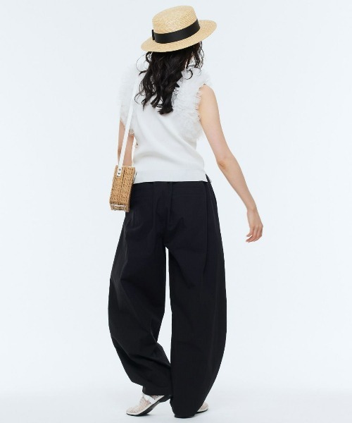 Narcissus（ナルシス）の「【PICCIN】フリルチュールノースリーブトップス（タンクトップ・レディース・ホワイト・FREE）」の4枚目の写真