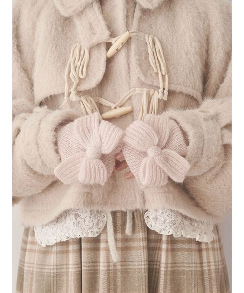 merry jenny（メリージェニー）の「りぼんりぼんニットグローブ（手袋・レディース・ピンク/ネイビー/アイボリー・FREE）」の12枚目の写真