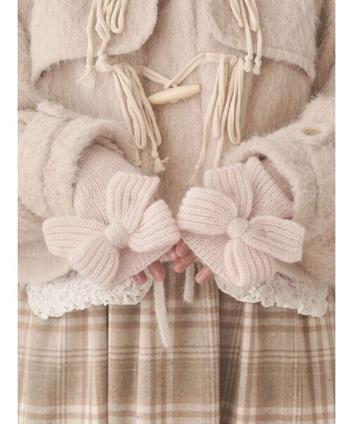 merry jenny（メリージェニー）の「りぼんりぼんニットグローブ（手袋・レディース・ピンク/ネイビー/アイボリー・FREE）」の3枚目の写真