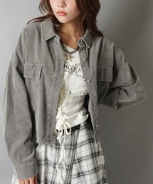 スタイルUP★ヴィンテージ加工ショートシャツ/ケミカル