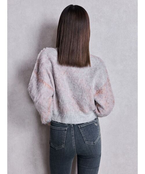 GYDA（ジェイダ）の「BRATTY MOHAIR LIKEショートニットトップス（ニット/セーター・レディース・ピンク/グレー/オフホワイト・FREE）」の6枚目の写真