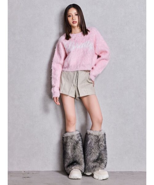 GYDA（ジェイダ）の「BRATTY MOHAIR LIKEショートニットトップス（ニット/セーター・レディース・ピンク/グレー/オフホワイト・FREE）」の13枚目の写真