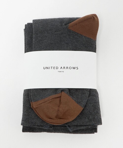 UNITED ARROWS（ユナイテッドアローズ）の「コットン 2トーン タイツ（タイツ/ストッキング・レディース・ブラック/レッド/ダークグレー・FREE）」の3枚目の写真