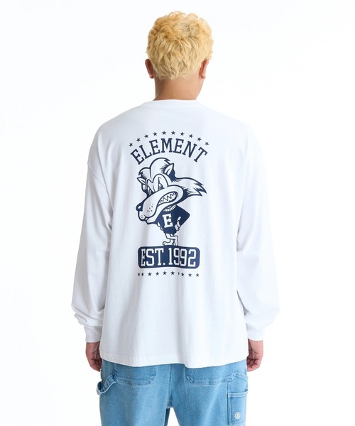 ELEMENT(エレメント)の「【直営店限定】ELEMENT メンズ LION LS ロンT 【2025年秋冬モデル】/エレメントバックプリントビックシルエット長袖ロンT(Tシャツ/カットソー・メンズ・ブラック/ホワイト/ネイビー・MEDIUM/LARGE/X-LARGE)」の1枚目の写真