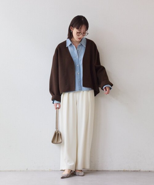 RIVE DROITE（リヴドロワ）の「【上品見え】ウールリバーショートコート（その他アウター・レディース・チャコールグレー/キャメル/ブラウン・FREE）」の7枚目の写真