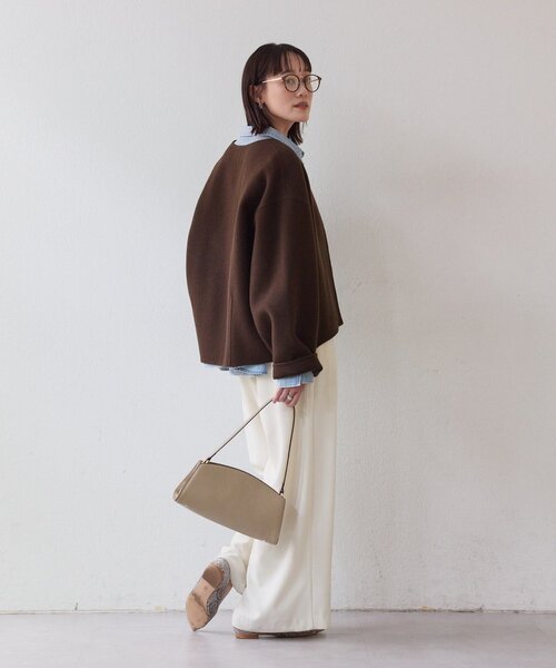 RIVE DROITE（リヴドロワ）の「【上品見え】ウールリバーショートコート（その他アウター・レディース・チャコールグレー/キャメル/ブラウン・FREE）」の10枚目の写真