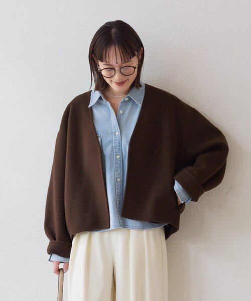 RIVE DROITE（リヴドロワ）の「【上品見え】ウールリバーショートコート（その他アウター・レディース・チャコールグレー/キャメル/ブラウン・FREE）」の11枚目の写真