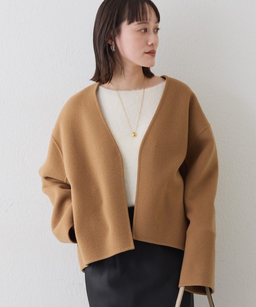 RIVE DROITE（リヴドロワ）の「【上品見え】ウールリバーショートコート（その他アウター・レディース・チャコールグレー/キャメル/ブラウン・FREE）」の3枚目の写真