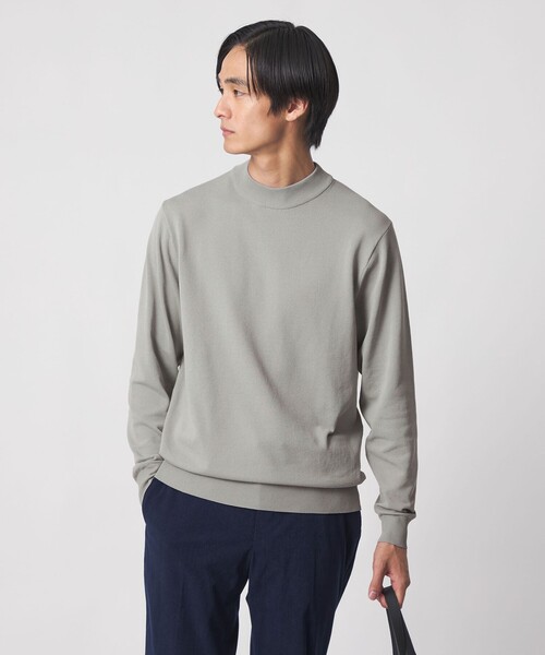 ショートスリーブモックネックニットUA COZY―ウォッシャブル、抗菌防臭 ショートスリーブ モックネックニット UA COZY ーウォッシャブル・抗菌