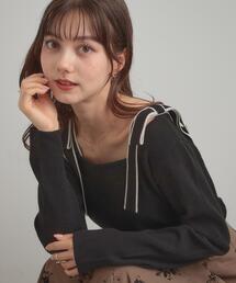 couture brooch | 【着映え・フェミニン・高見え】配色リボン総針ニットトップス(ニット/セーター)