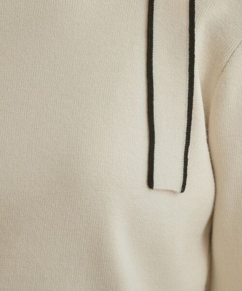 couture brooch(クチュールブローチ)の「【着映え・フェミニン・高見え】配色リボン総針ニットトップス(ニット/セーター・レディース・ブラウン系その他/ブラック/アイボリー・38/36/42)」の5枚目の写真