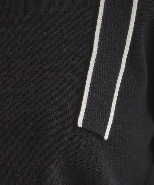 couture brooch(クチュールブローチ)の「【着映え・フェミニン・高見え】配色リボン総針ニットトップス(ニット/セーター・レディース・ブラウン系その他/ブラック/アイボリー・38/36/42)」の4枚目の写真