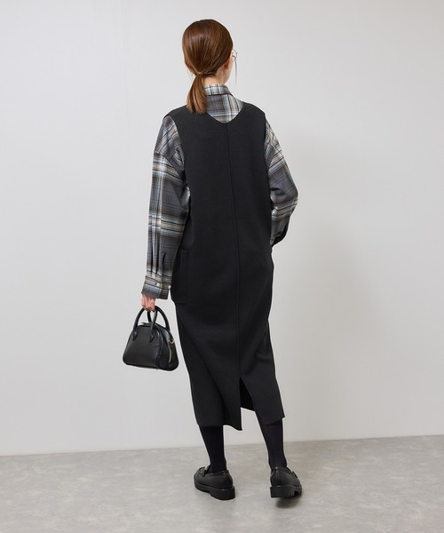 ROPE' PICNIC（ロペピクニック）の「ニットジャンパースカート/着丈が選べる・リンクコーデ（ジャンパースカート・レディース・チャコールグレー/ブラック/ブラウン系その他2・TM/M）」の16枚目の写真