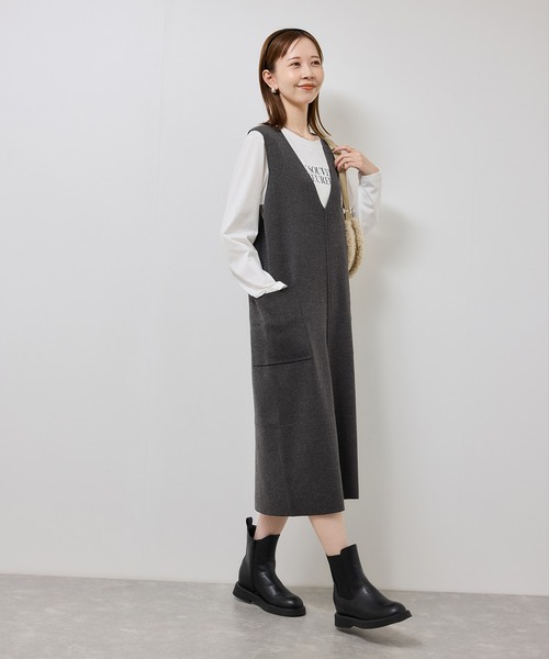 ROPE' PICNIC（ロペピクニック）の「ニットジャンパースカート/着丈が選べる・リンクコーデ（ジャンパースカート・レディース・チャコールグレー/ブラック/ブラウン系その他2・TM/M）」の18枚目の写真