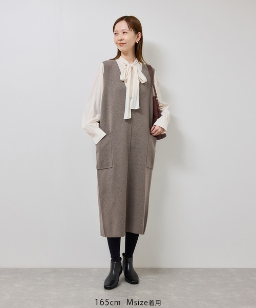 ROPE' PICNIC（ロペピクニック）の「ニットジャンパースカート/着丈が選べる・リンクコーデ（ジャンパースカート・レディース・チャコールグレー/ブラック/ブラウン系その他2・TM/M）」の11枚目の写真