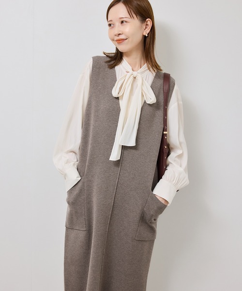 ROPE' PICNIC（ロペピクニック）の「ニットジャンパースカート/着丈が選べる・リンクコーデ（ジャンパースカート・レディース・チャコールグレー/ブラック/ブラウン系その他2・TM/M）」の13枚目の写真