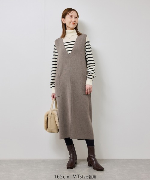 ROPE' PICNIC（ロペピクニック）の「ニットジャンパースカート/着丈が選べる・リンクコーデ（ジャンパースカート・レディース・チャコールグレー/ブラック/ブラウン系その他2・TM/M）」の15枚目の写真