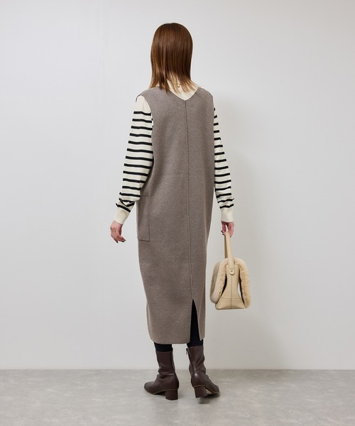 ROPE' PICNIC（ロペピクニック）の「ニットジャンパースカート/着丈が選べる・リンクコーデ（ジャンパースカート・レディース・チャコールグレー/ブラック/ブラウン系その他2・TM/M）」の5枚目の写真