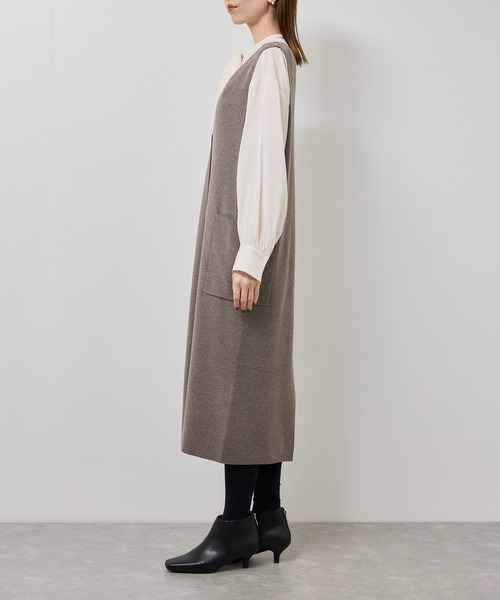 ROPE' PICNIC（ロペピクニック）の「ニットジャンパースカート/着丈が選べる・リンクコーデ（ジャンパースカート・レディース・チャコールグレー/ブラック/ブラウン系その他2・TM/M）」の7枚目の写真