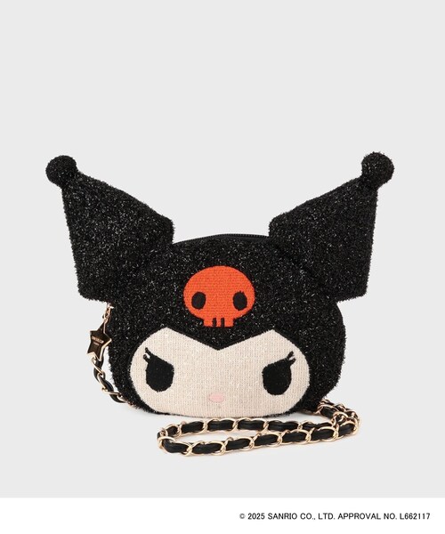 Kuromi(クロミ)の「◆【クロミ】フェイス型2WAYキラキラミニショルダー(ショルダーバッグ・レディース・ブラック系/ブラウン系その他5/カーキ/ネイビー系5・00)」の1枚目の写真