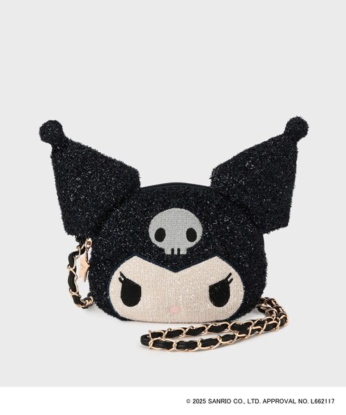 Kuromi(クロミ)の「◆【クロミ】フェイス型2WAYキラキラミニショルダー(ショルダーバッグ・レディース・ブラック系/ブラウン系その他5/カーキ/ネイビー系5・00)」の4枚目の写真