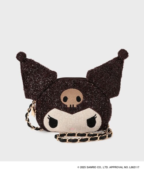 Kuromi(クロミ)の「◆【クロミ】フェイス型2WAYキラキラミニショルダー(ショルダーバッグ・レディース・ブラック系/ブラウン系その他5/カーキ/ネイビー系5・00)」の2枚目の写真