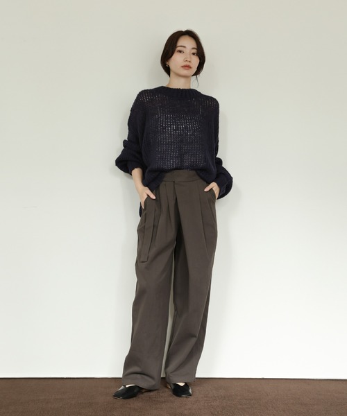 select MOCA Et（セレクトモカエト）の「【Et】Mohair-like Crew Neck Knit（ニット/セーター・レディース・ベージュ/ライトグリーン/ネイビー/カーキ・FREE）」の19枚目の写真