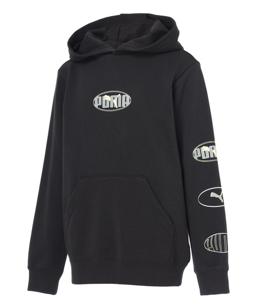 PUMA(プーマ)の「プーマ PUMA ESS LOGO LAB エグゼキューション HD TR B(スウェット・キッズ・ブラック/ボルドー・150cm/120cm/130cm/140cm/160cm)」の1枚目の写真