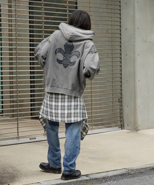 SUPPLIER(サプライヤー)の「SUPPLIER/サプライヤー Fleur Leather Patch hoodie フーディー スウェット トレーナー(パーカー・メンズ・ブラック/ベージュ・M/L/XL)」の20枚目の写真