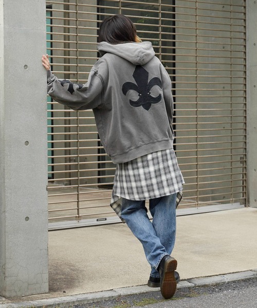 SUPPLIER(サプライヤー)の「SUPPLIER/サプライヤー Fleur Leather Patch hoodie フーディー スウェット トレーナー(パーカー・メンズ・ブラック/ベージュ・M/L/XL)」の19枚目の写真