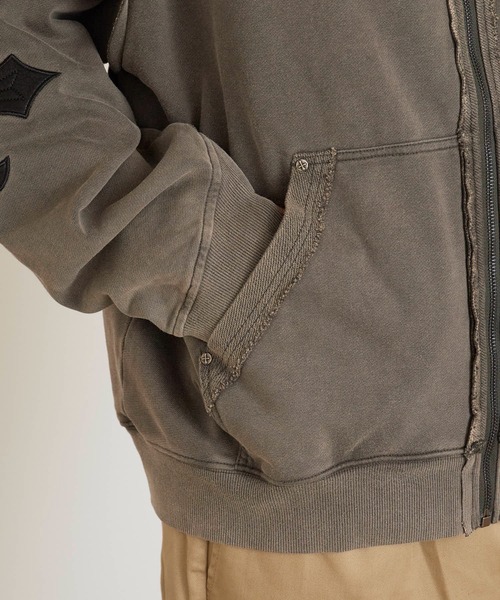 SUPPLIER(サプライヤー)の「SUPPLIER/サプライヤー Fleur Leather Patch hoodie フーディー スウェット トレーナー(パーカー・メンズ・ブラック/ベージュ・M/L/XL)」の12枚目の写真