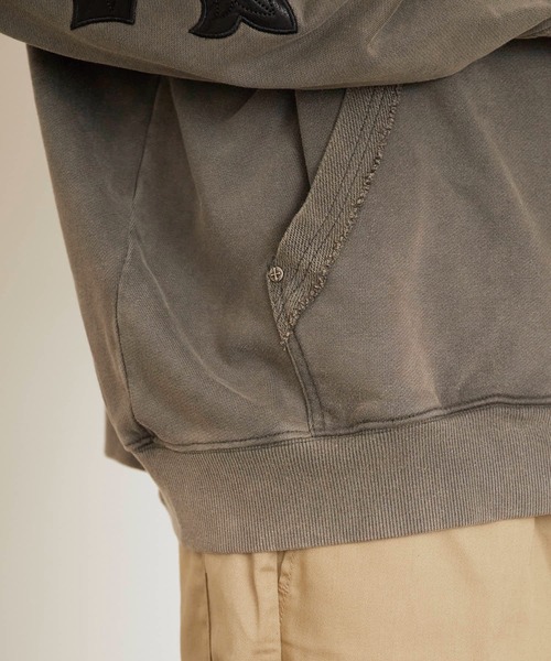 SUPPLIER(サプライヤー)の「SUPPLIER/サプライヤー Fleur Leather Patch hoodie フーディー スウェット トレーナー(パーカー・メンズ・ブラック/ベージュ・M/L/XL)」の10枚目の写真